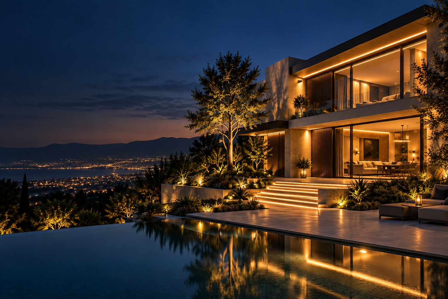 Lighting in a contemporary architectural space